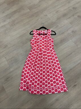 Banana Republic Pink Polka Dot Sleeveless Midi Dress
